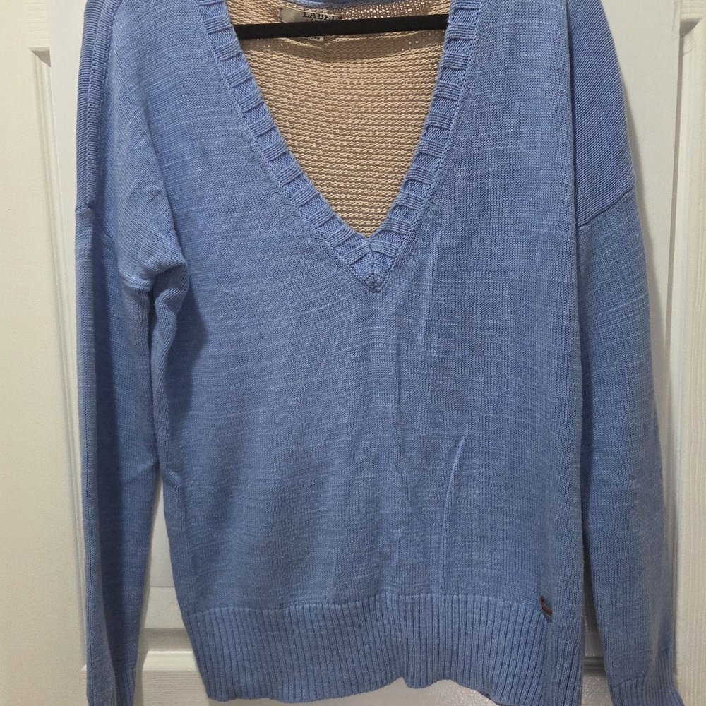 Elegant Sky Blue V-Neck Sweater